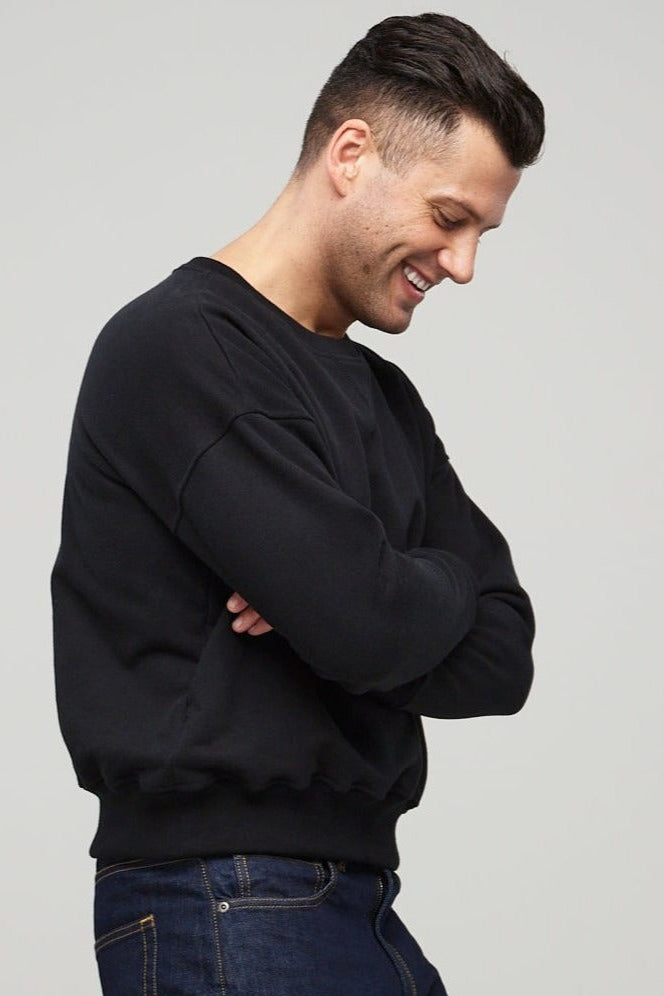 Men's Drop Shoulder Sweatshirt Aged Black - Community Clothing