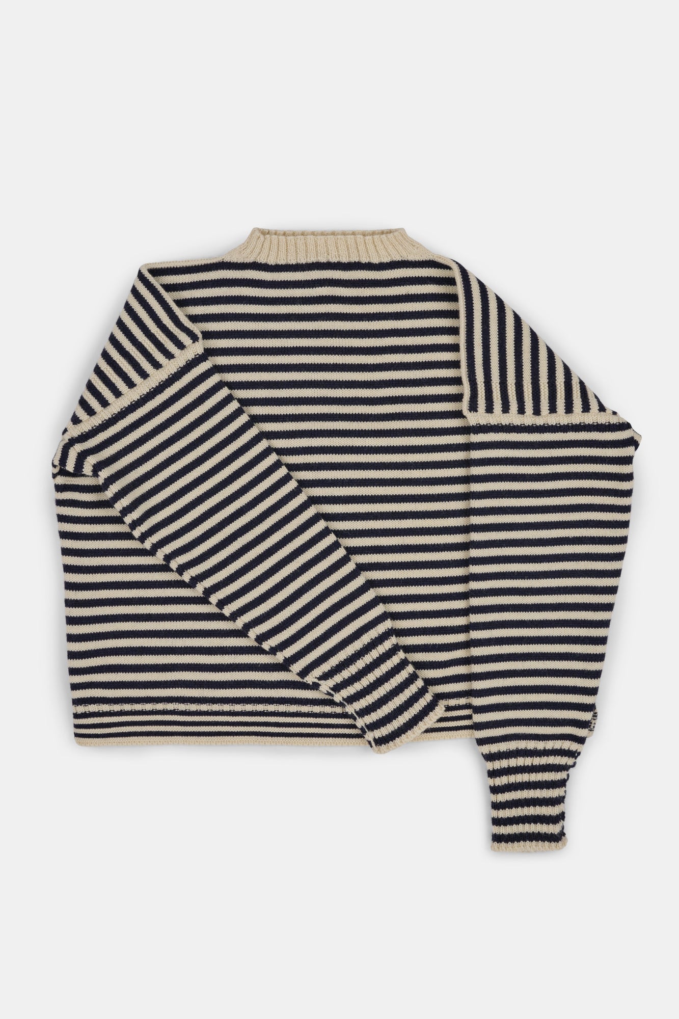 Womens Striped Guernsey - Navy/Ecru