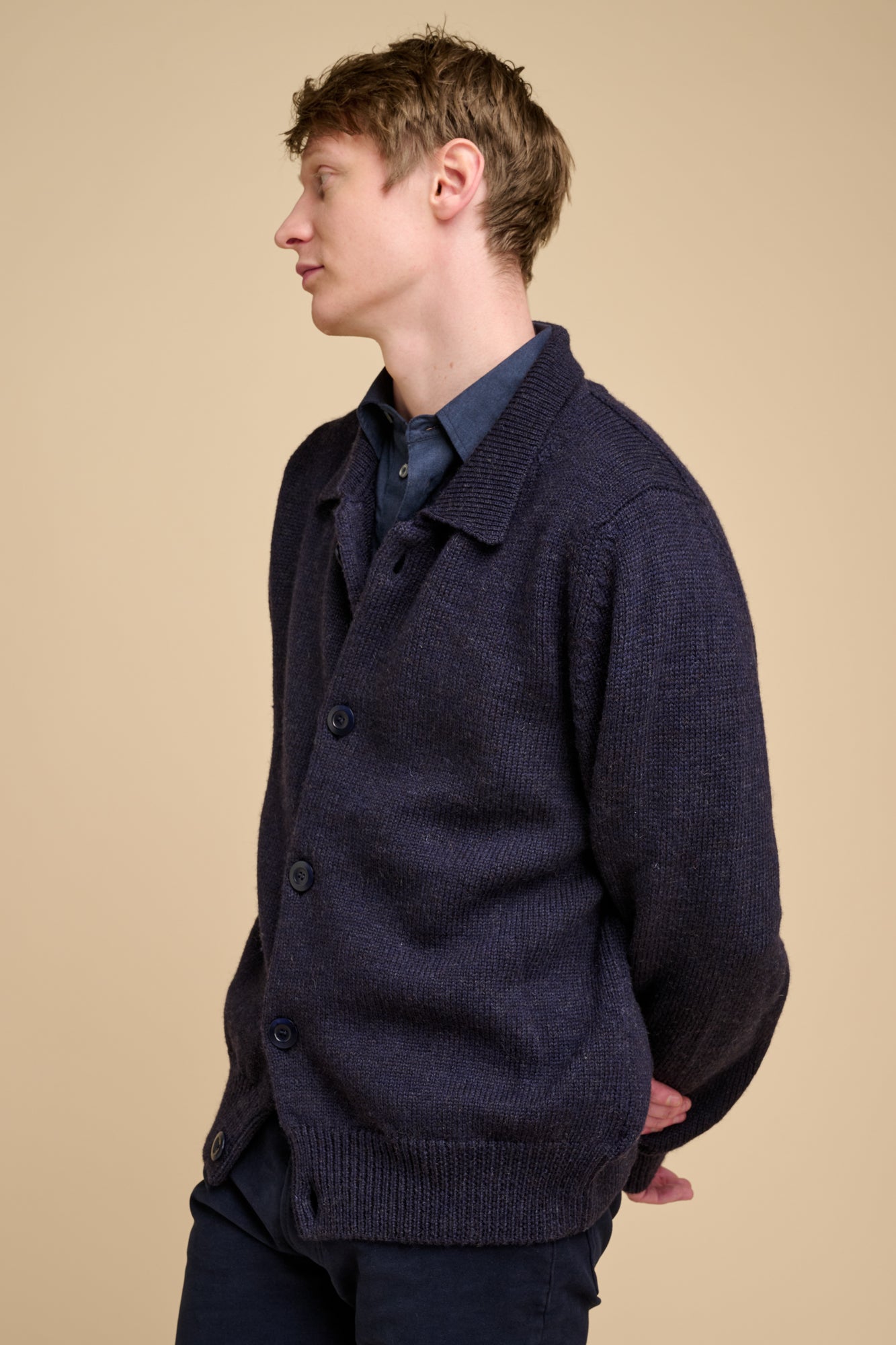 Mens Austwick Knitted Jacket Navy
