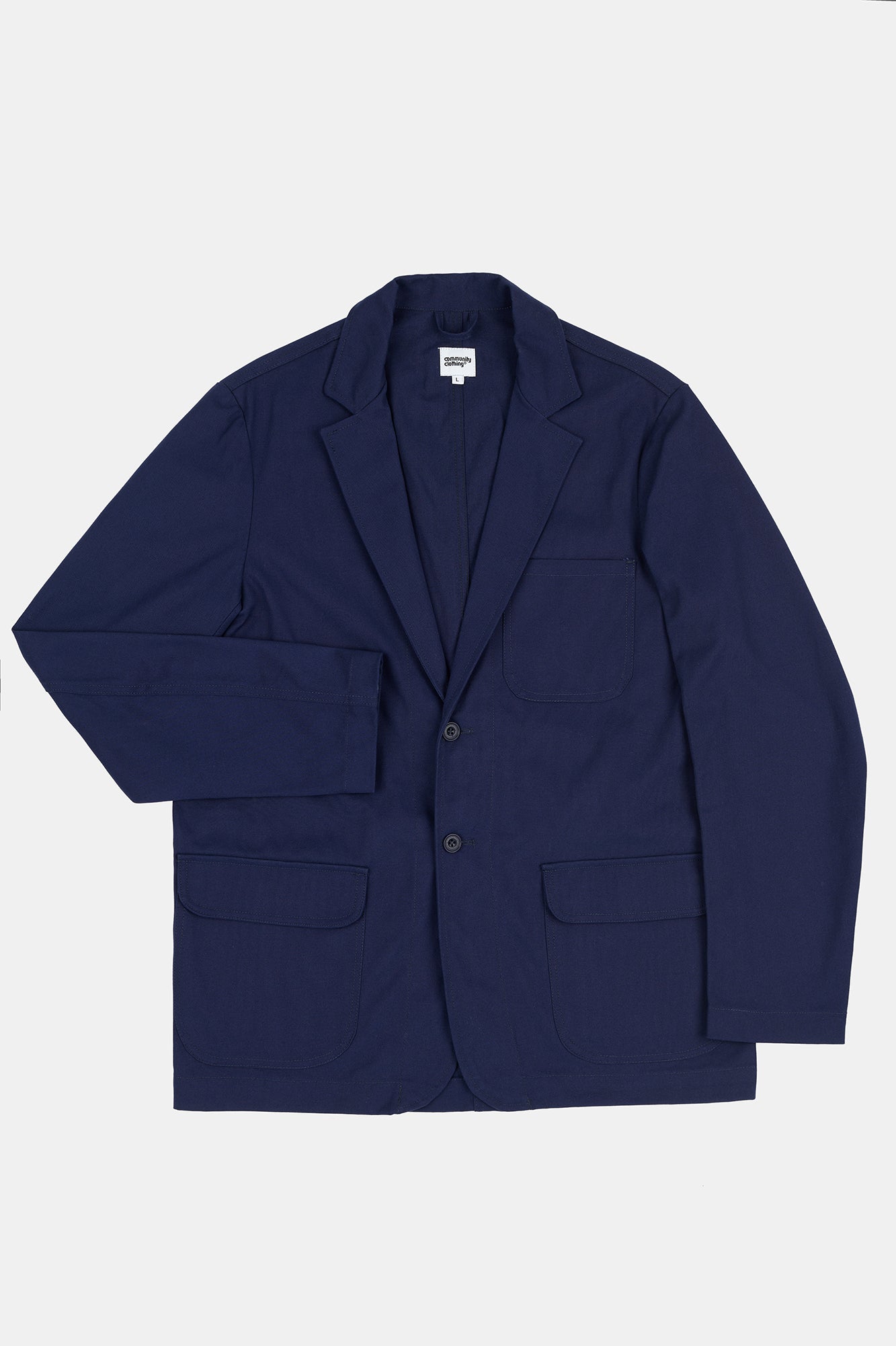 Flatlay product shot of men's James single breasted blazer in navy