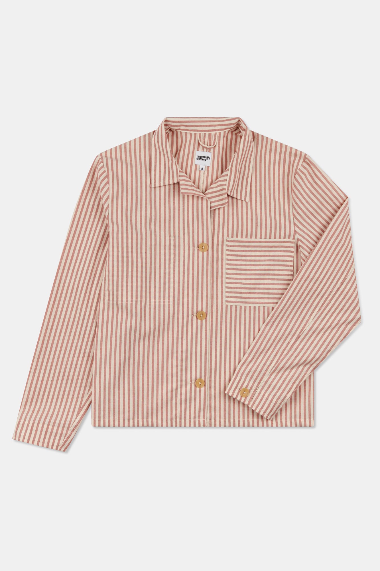 Elena Stripe Overshirt- Red/ White