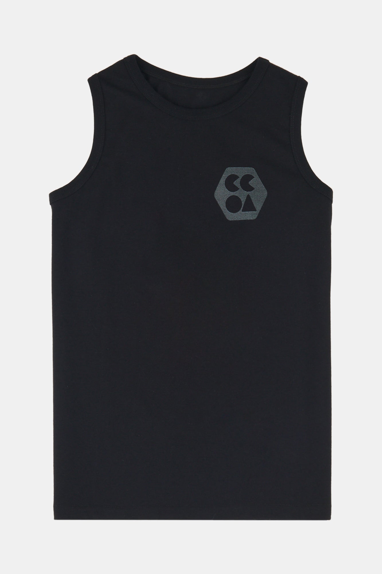 Women's sleeveless t shirt plastic free with CCOA Logo