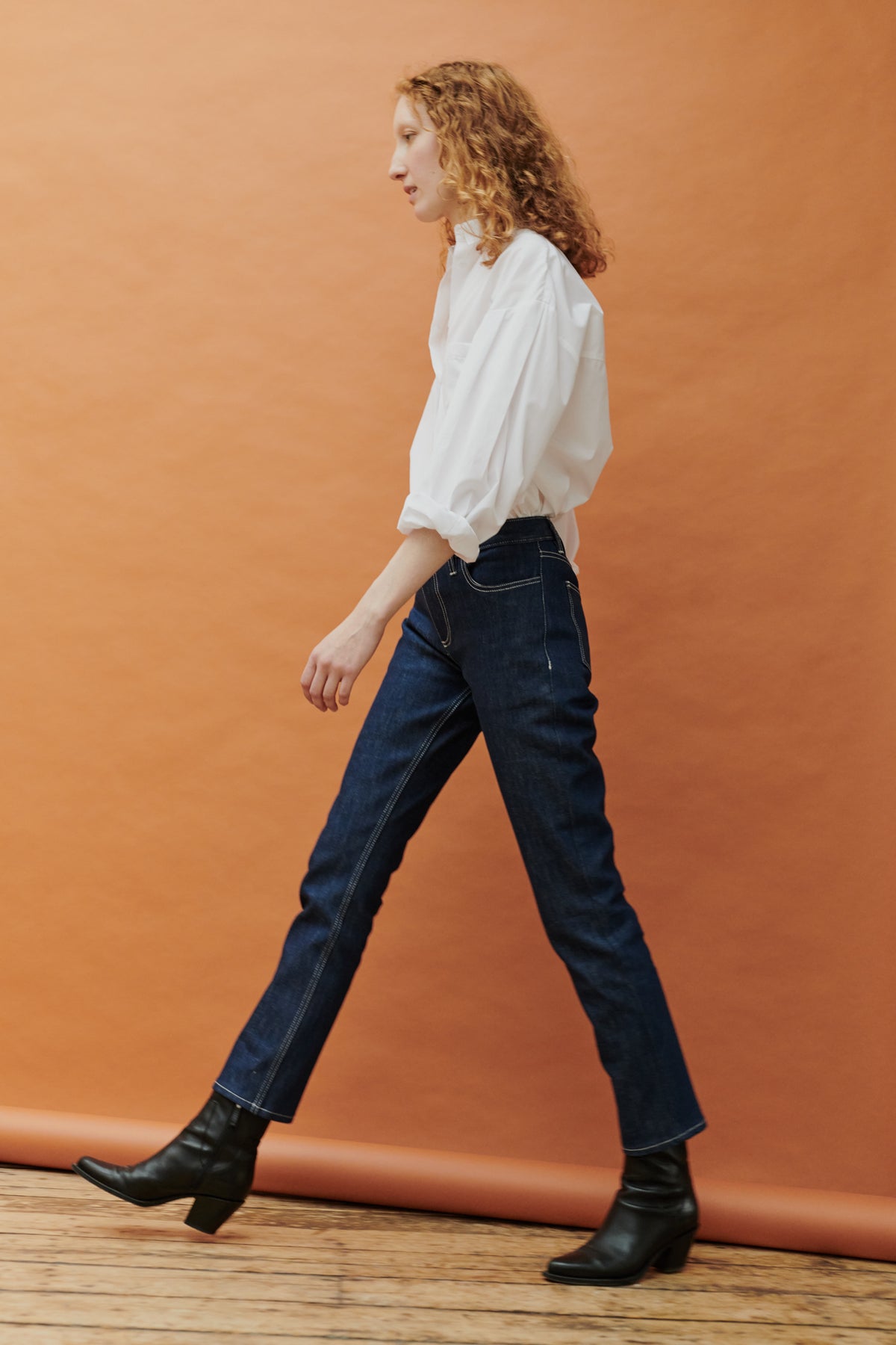 Women's Straight Leg Mid Rise Denim Jeans - Blue
