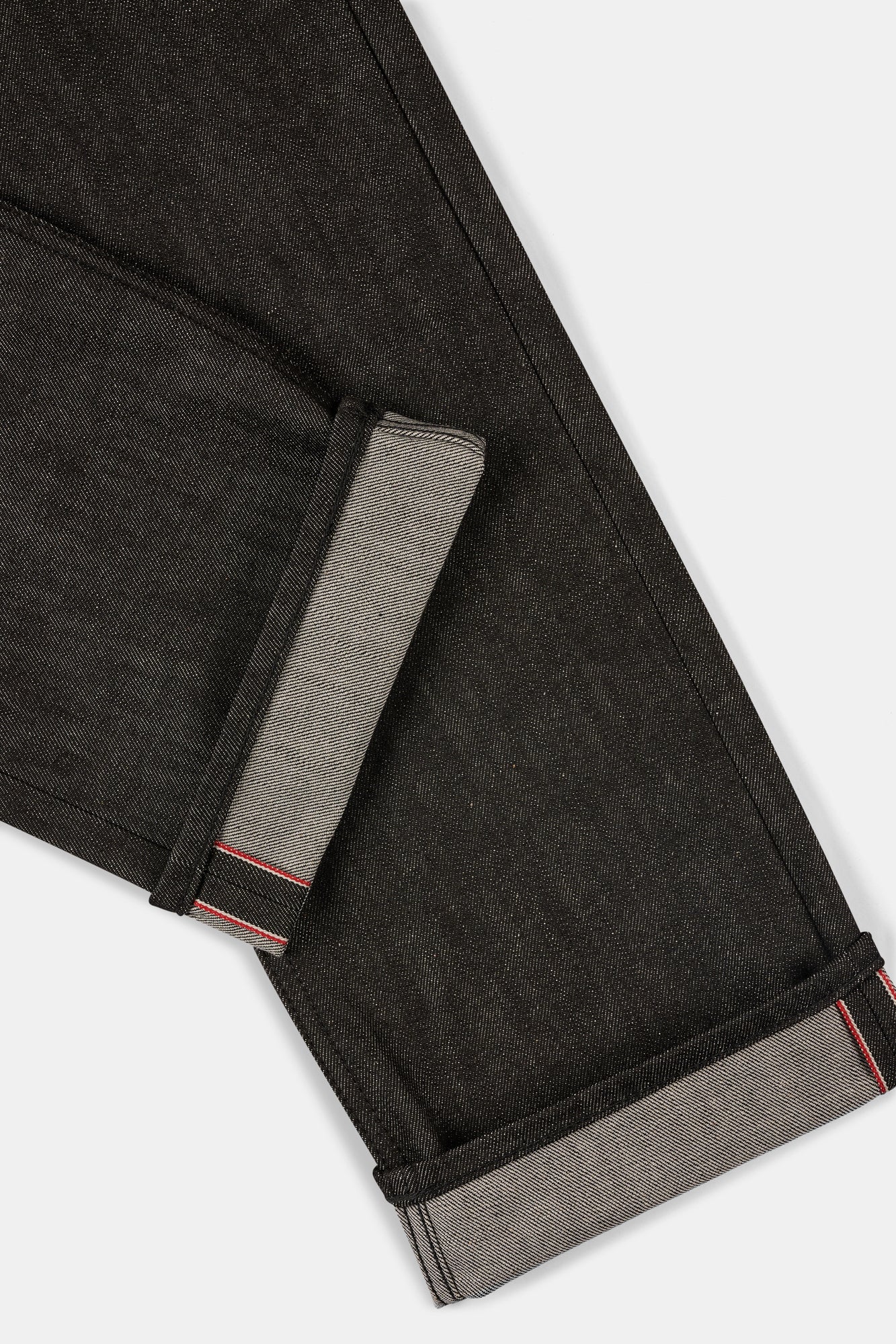Men's Straight Cut Selvedge Jean - Black Raw Denim