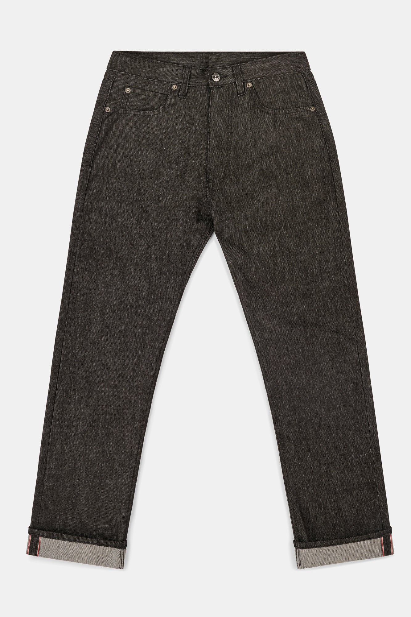 Men's Straight Cut Selvedge Jean - Black Raw Denim