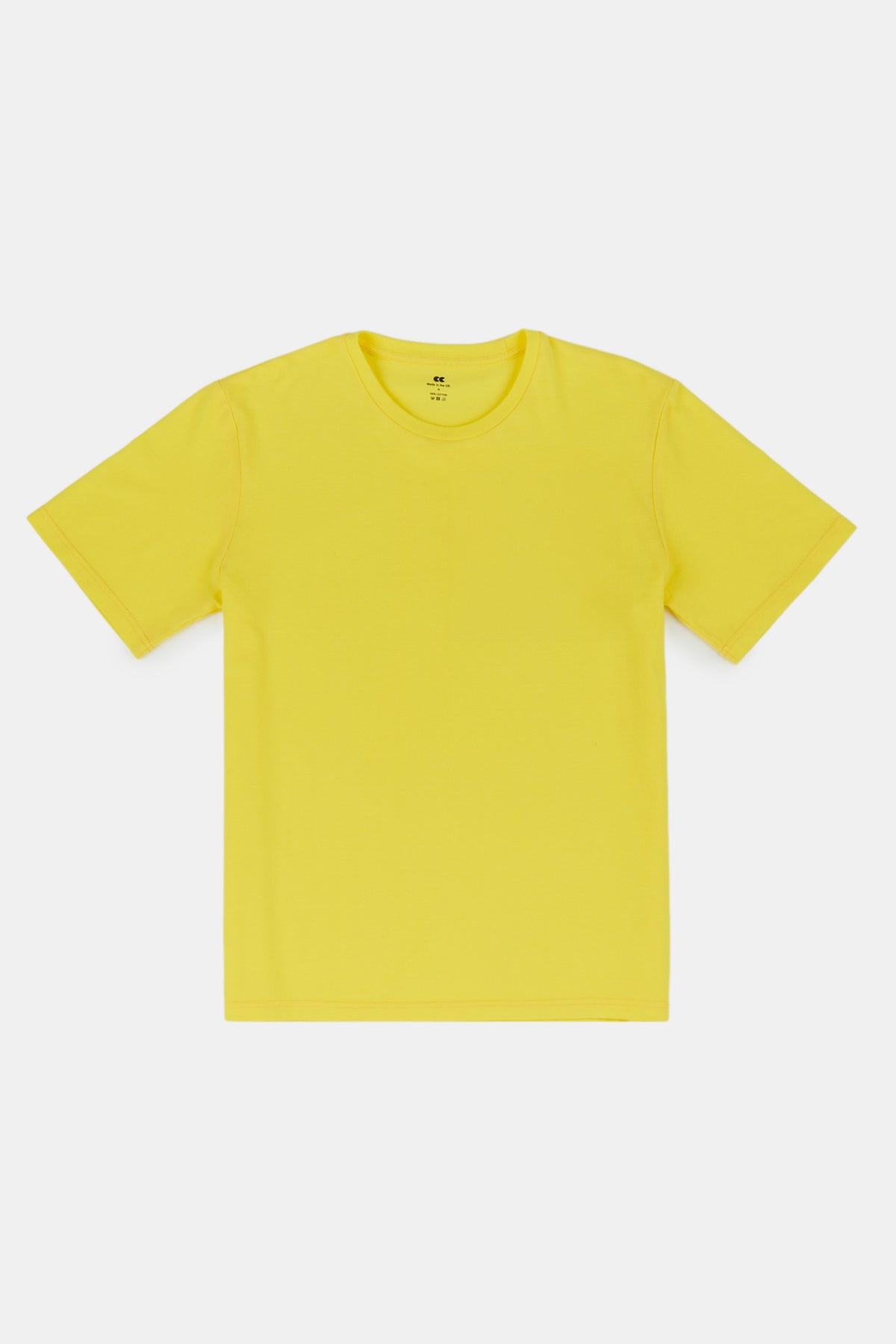 Mens Breathable TShirt Plastic Free Plain Yellow