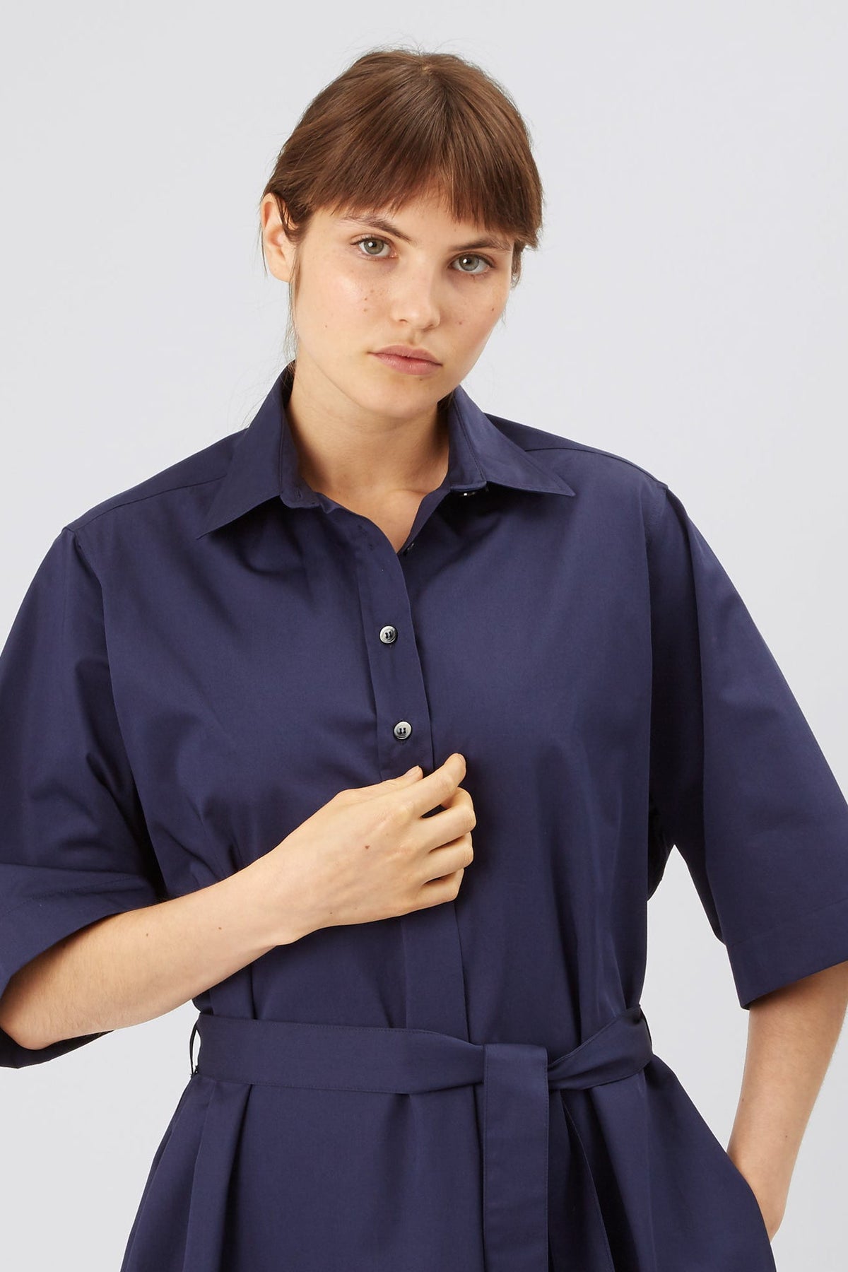 Cotton Dress - Straight - Navy - Community Clothing