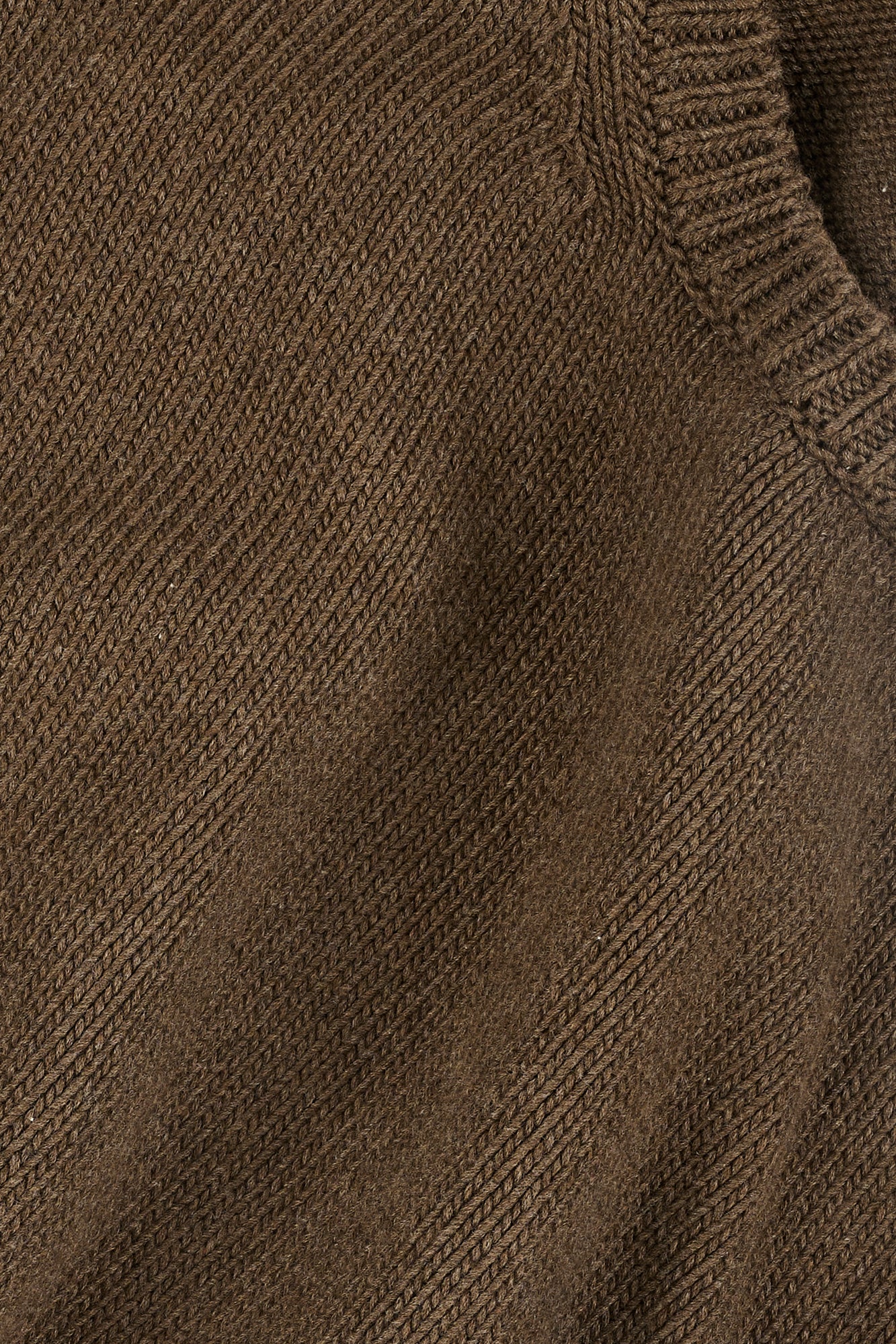 WOMENS COTTON CREW NECK - BROWN MARL