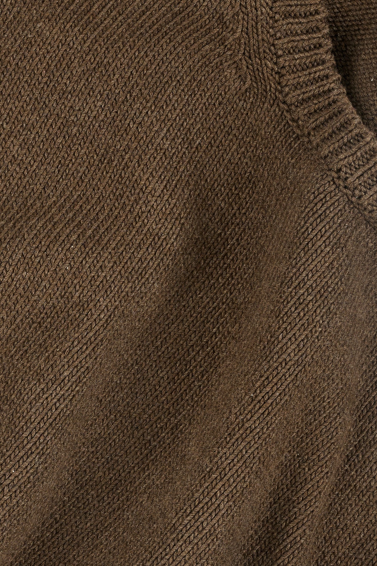 WOMENS COTTON CREW NECK - BROWN MARL