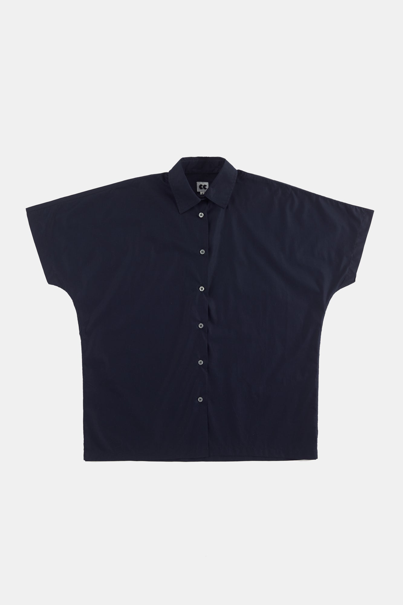 Women's ava short sleeve shirt navy flatlay