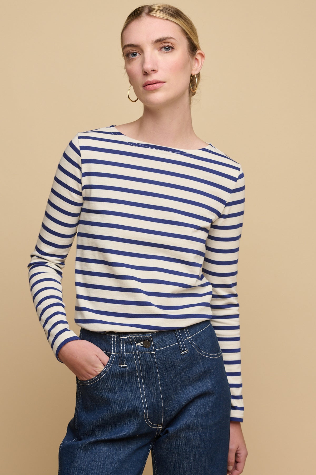 Womens Breton - Ecru/Bright Blue