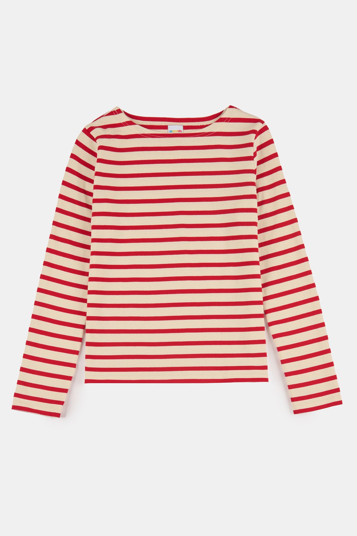Flatlay product shot of Women's Breton in ecru and flame red 