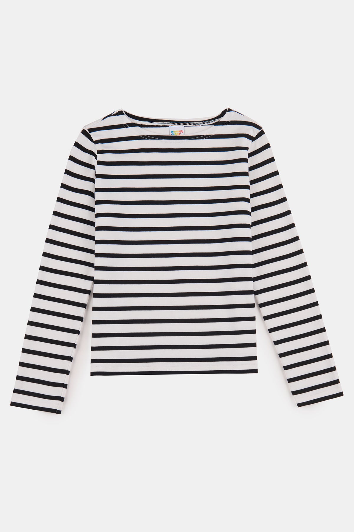 Flatlay product shot of women's Breton in white and black