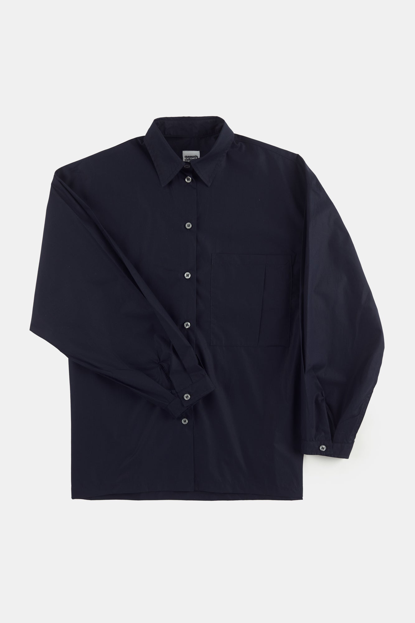 Women's Esme long sleeve shirt navy flatlay