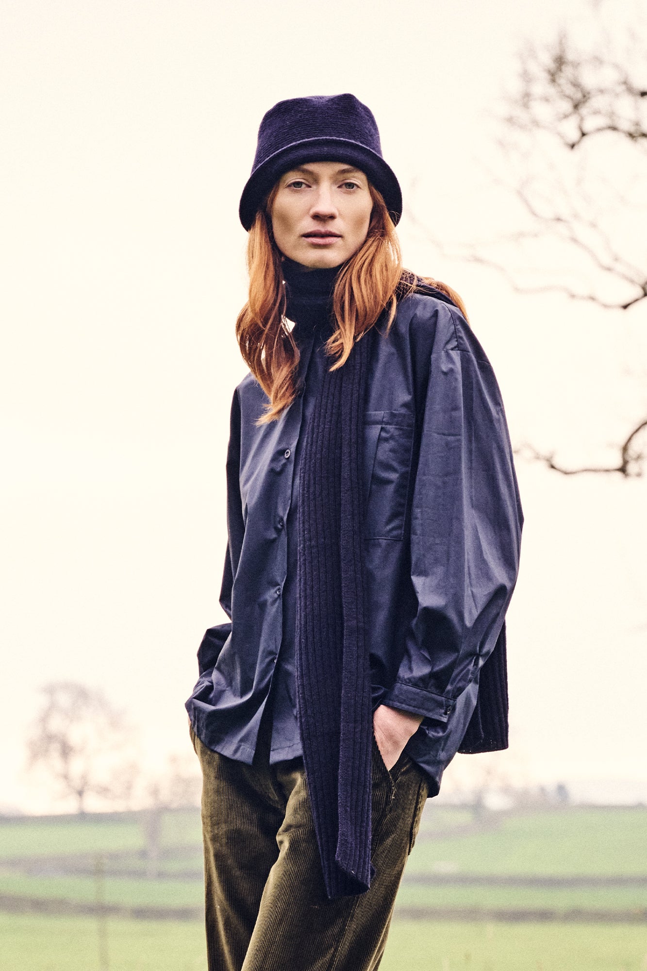 Lambswool Scarf - Navy