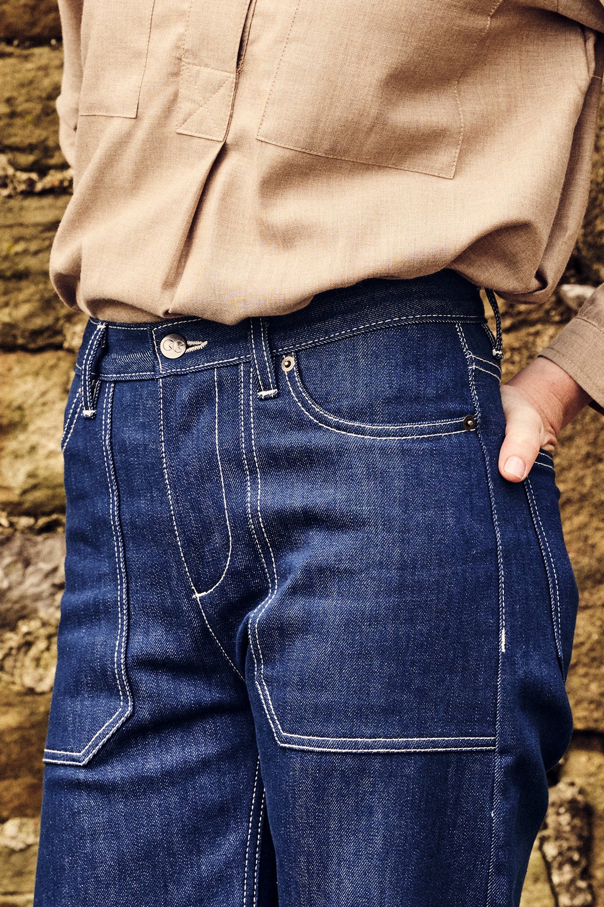 Womens High Rise Wide Leg Linda Jean - Blue