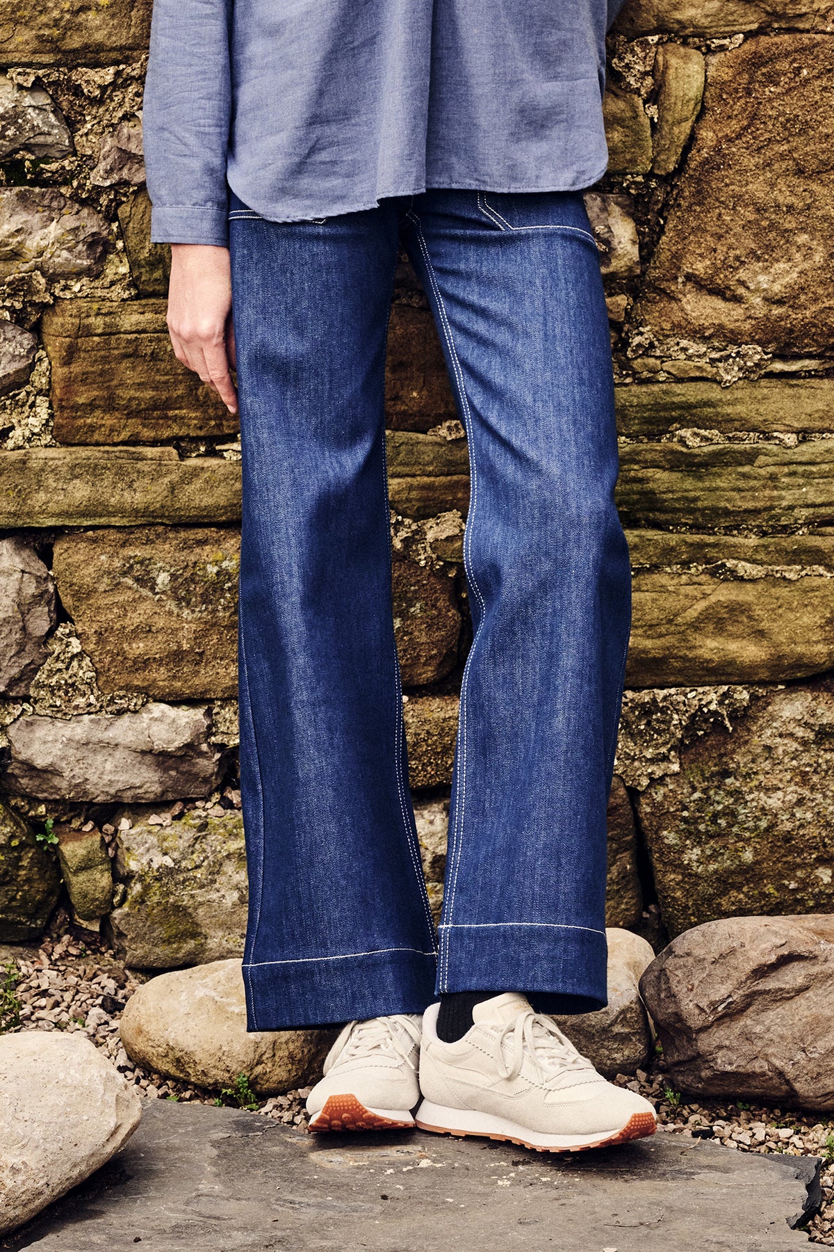 Womens High Rise Wide Leg Linda Jean - Blue