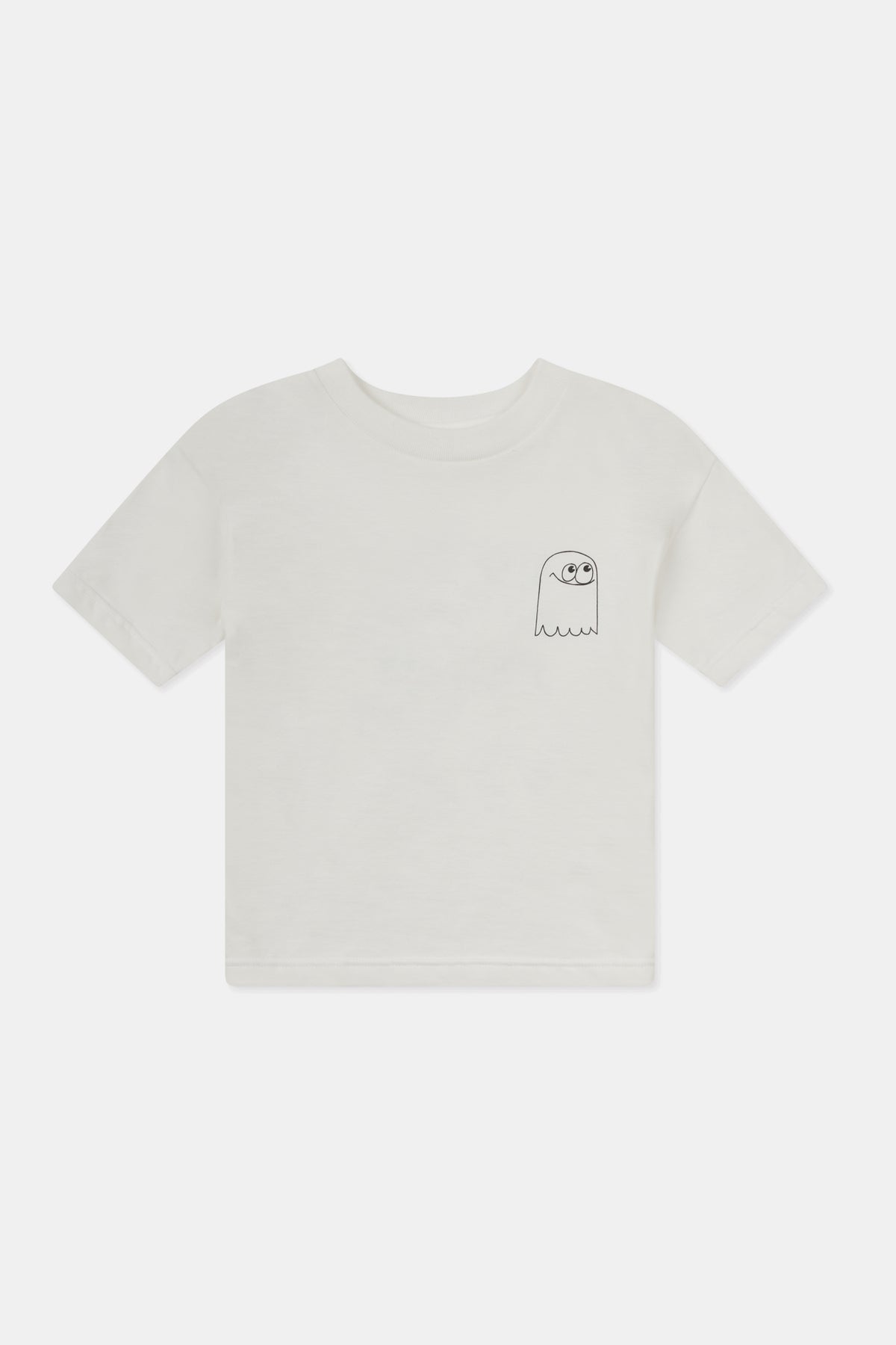 Kids short sleeve t shirt bone with Ghost print front