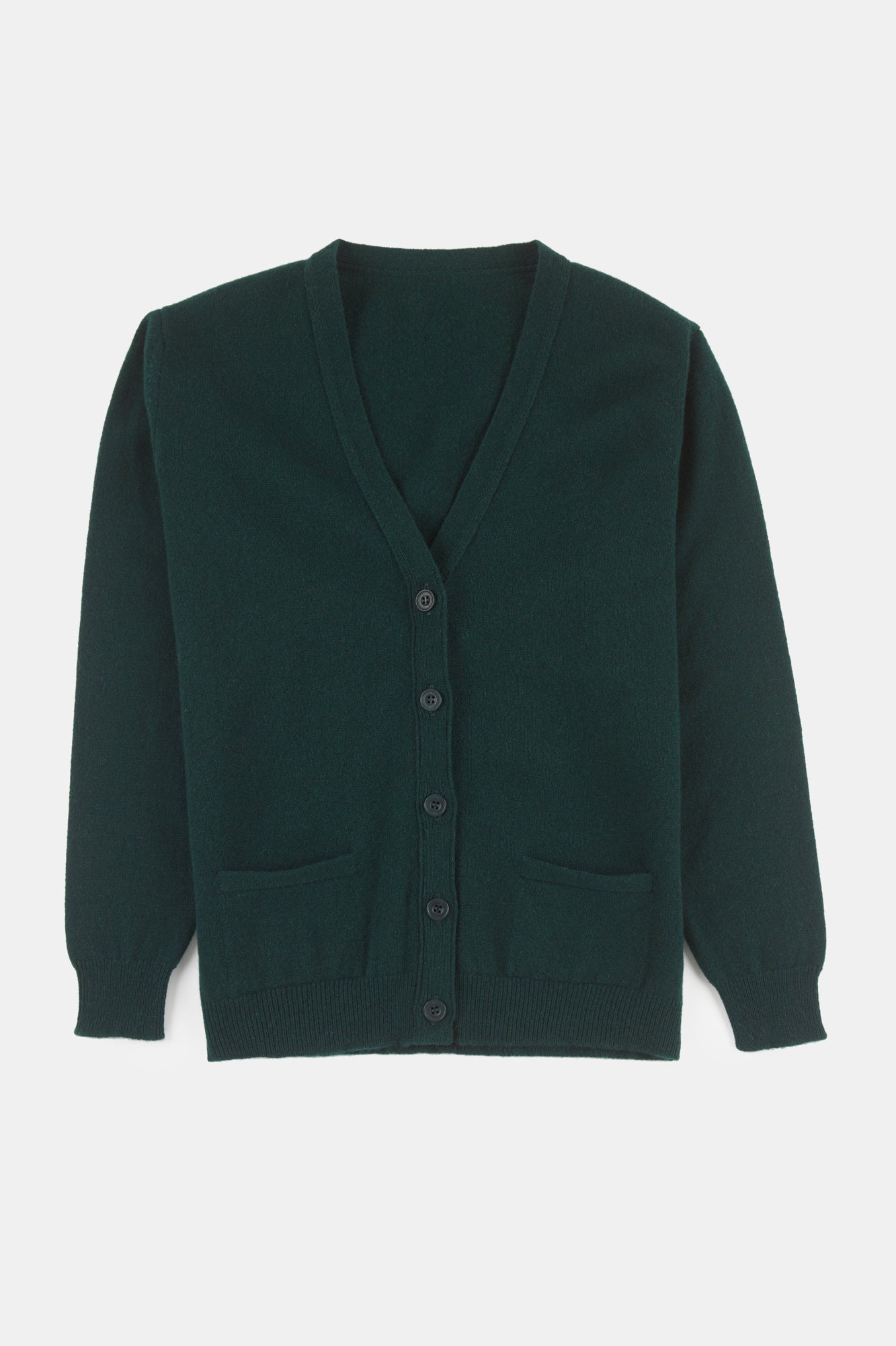 Men's Lambswool Cardigan - Bottle Green