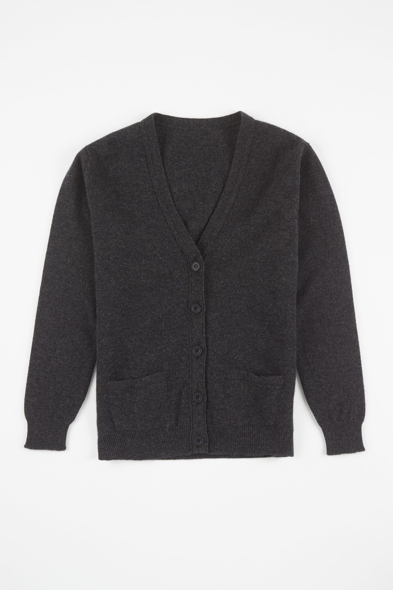Men's Lambswool Cardigan - Charcoal