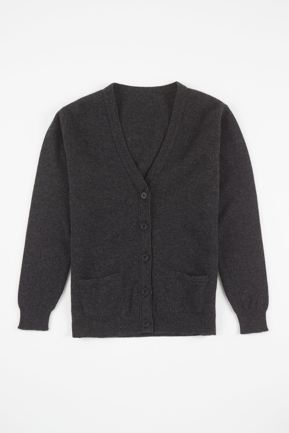 Men's Lambswool Cardigan - Charcoal