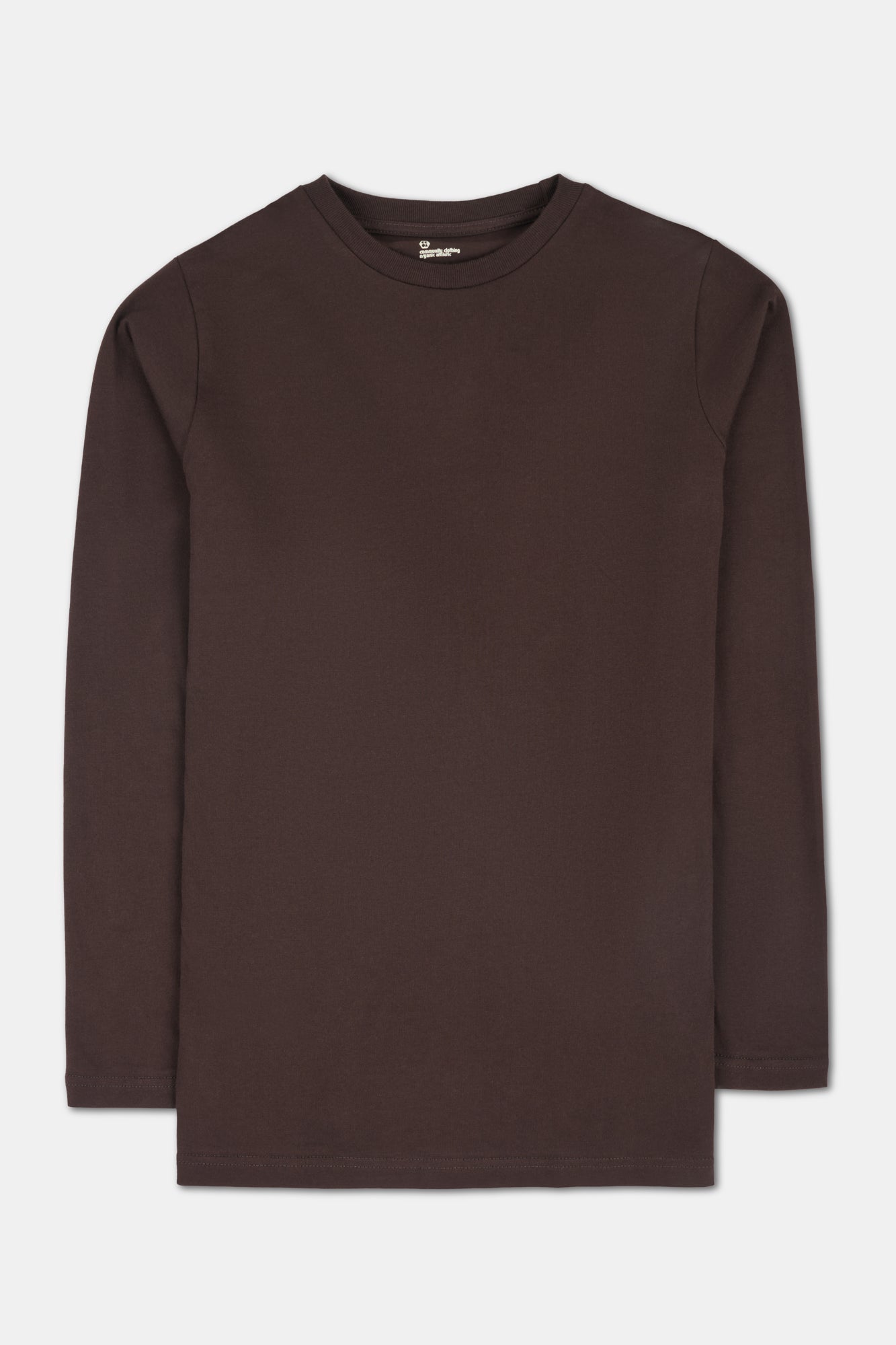 Brown long sleeve shirt on a white background