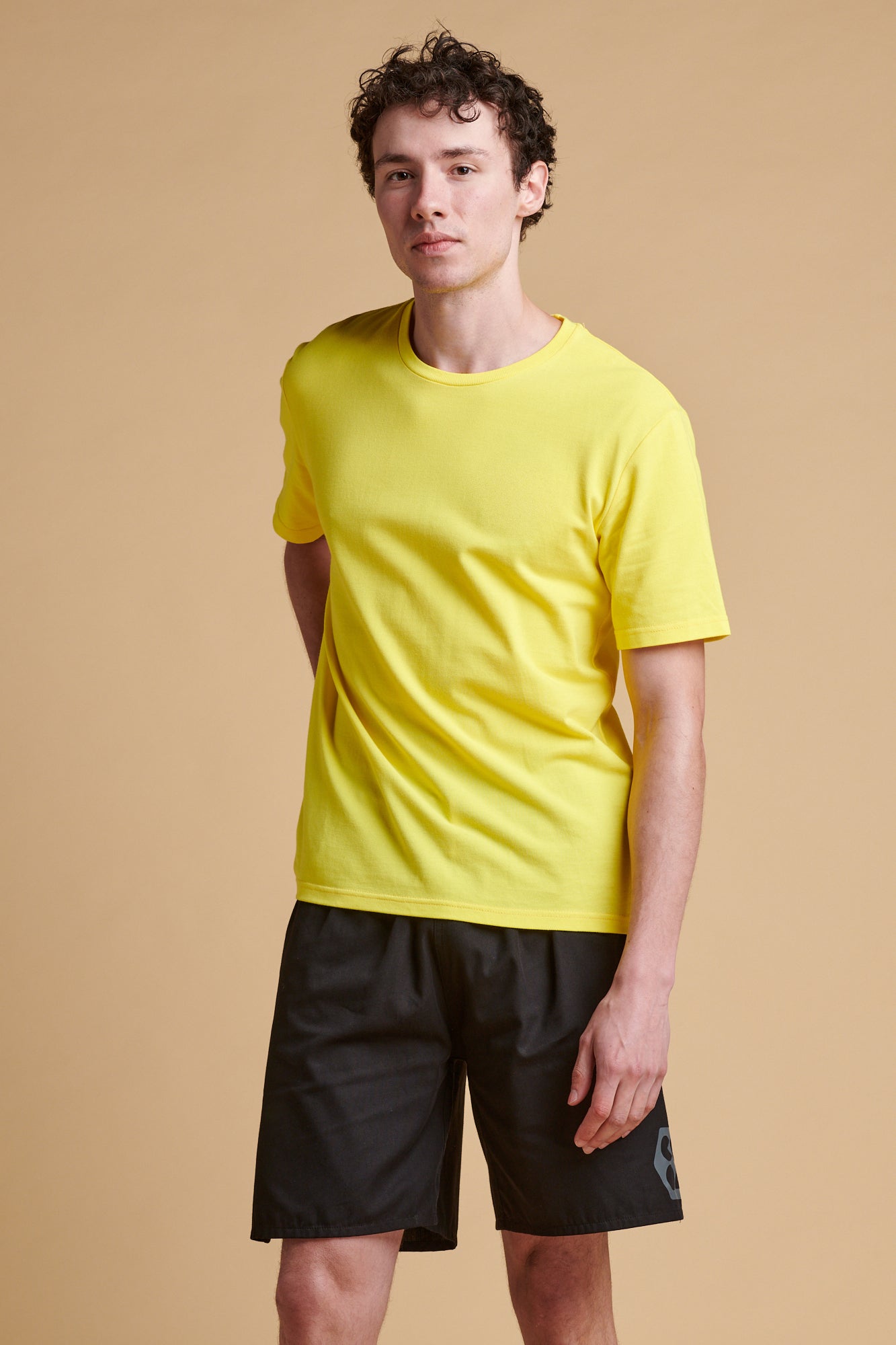 Mens Breathable TShirt Plastic Free Plain Yellow