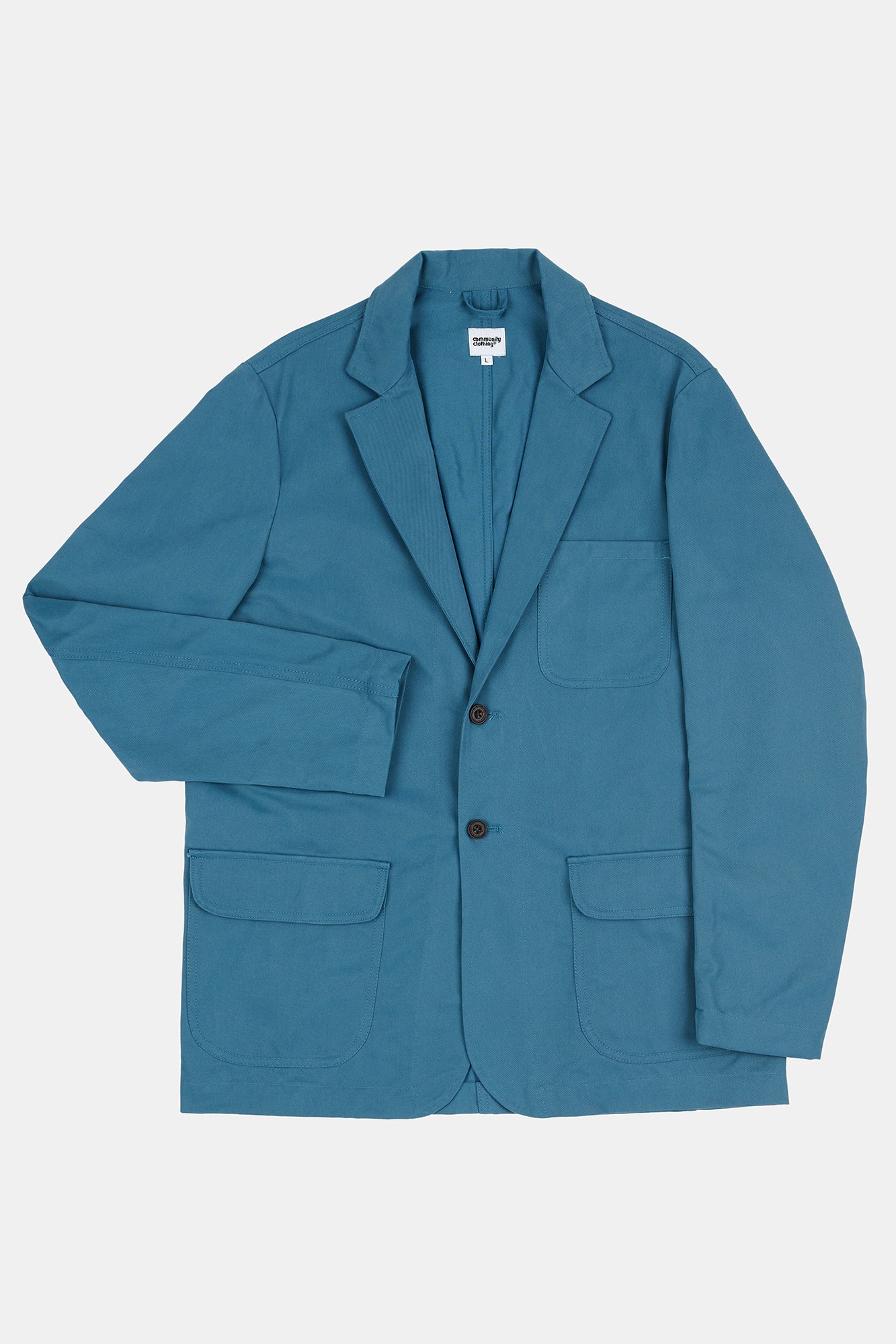 Flatlay product image of men's James single breasted blazer in RAF blue