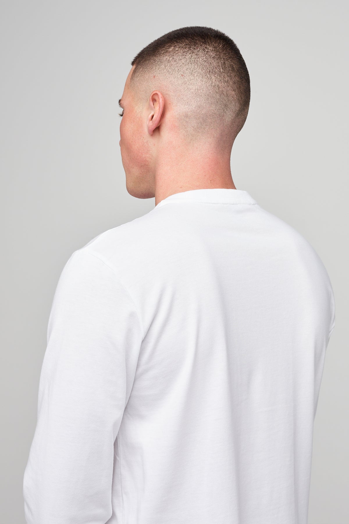 Men's Long Sleeve T Shirt Plastic Free - White