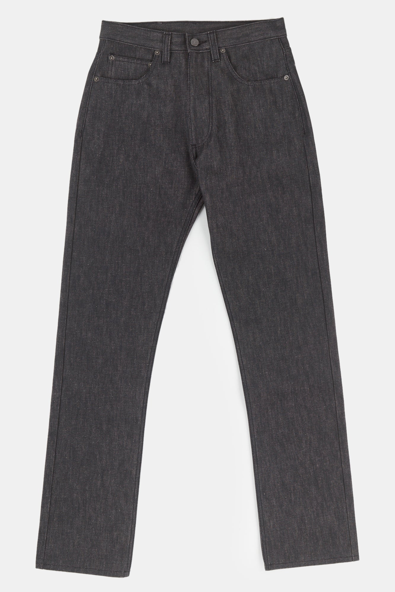 Flatlay image of men's straight cut jeans in black