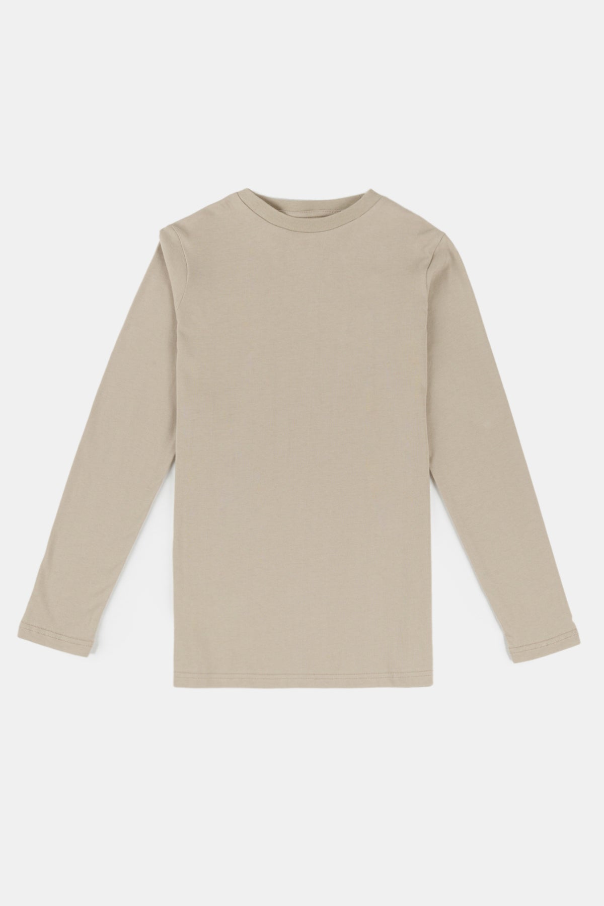Mens Plastic Free Long Sleeve T Shirt - Stone