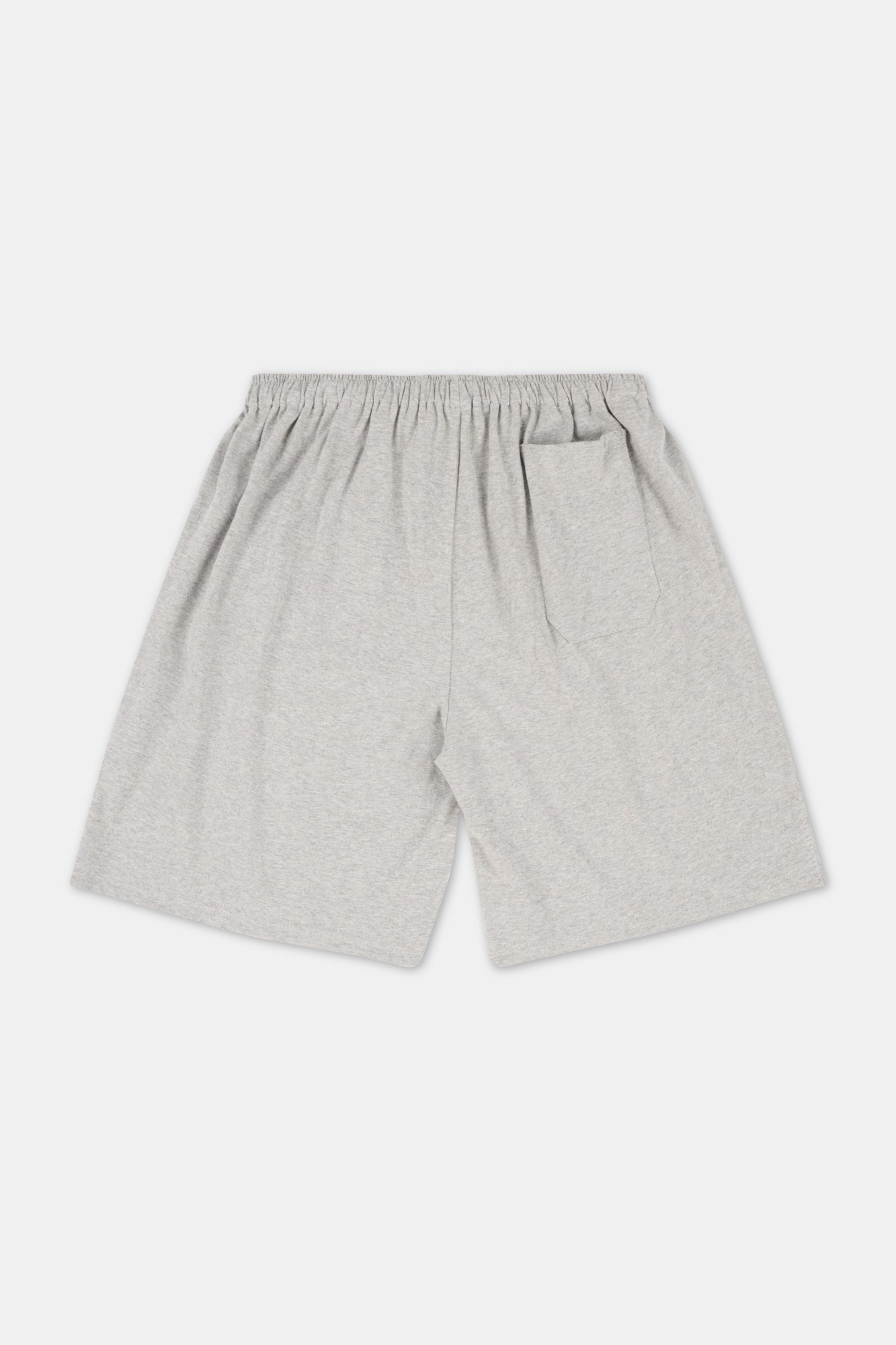The back of jersey shorts in grey marl with pocket 