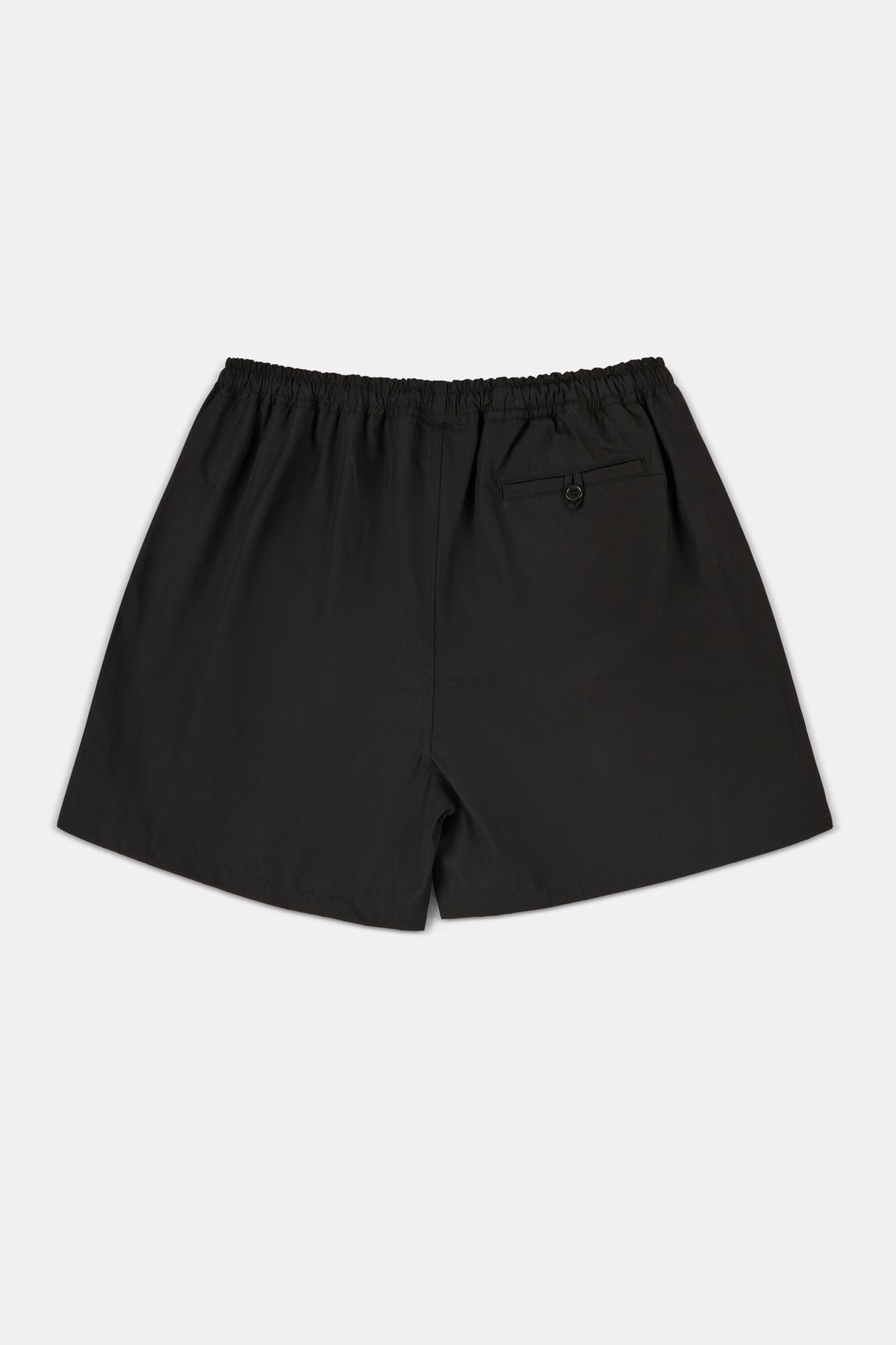 Back of black shorts on a white background
