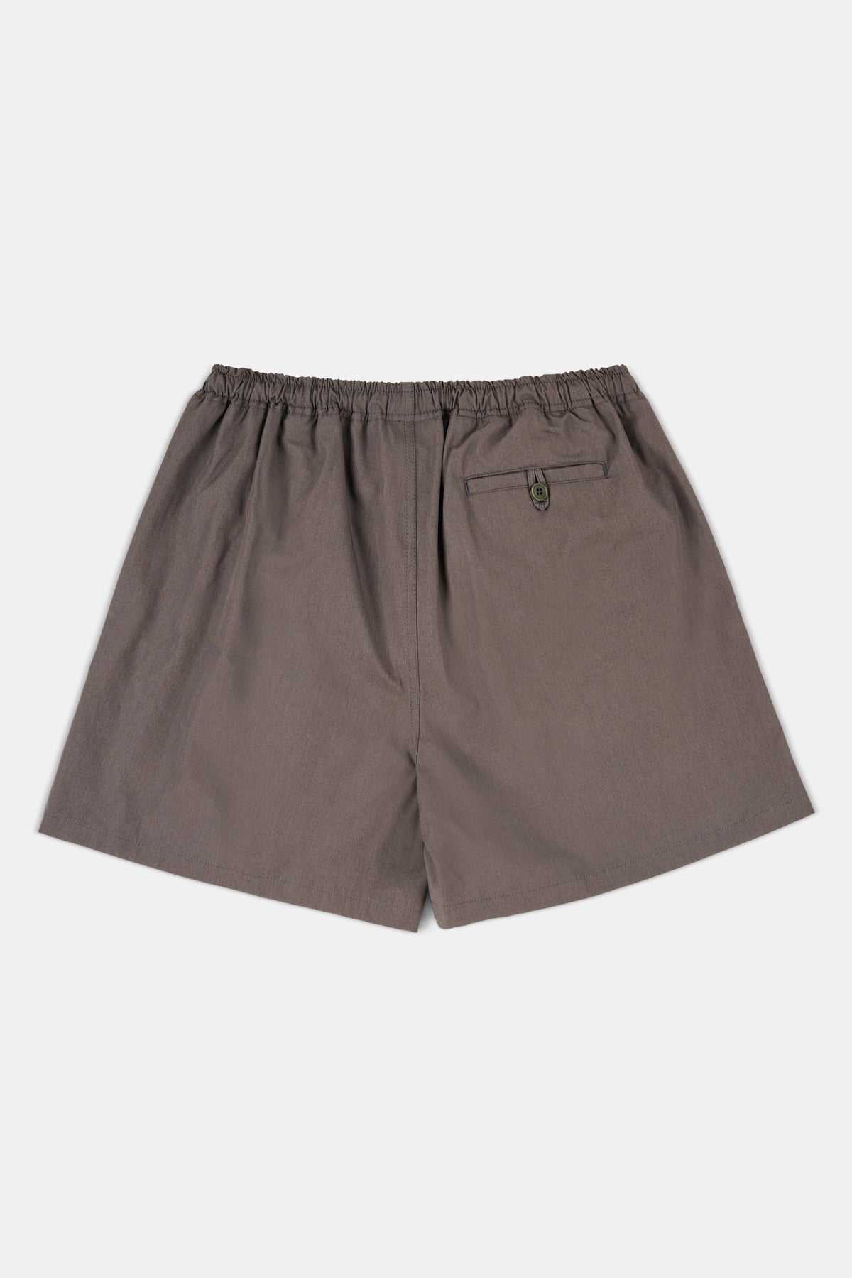 Back of grey shorts on a white background