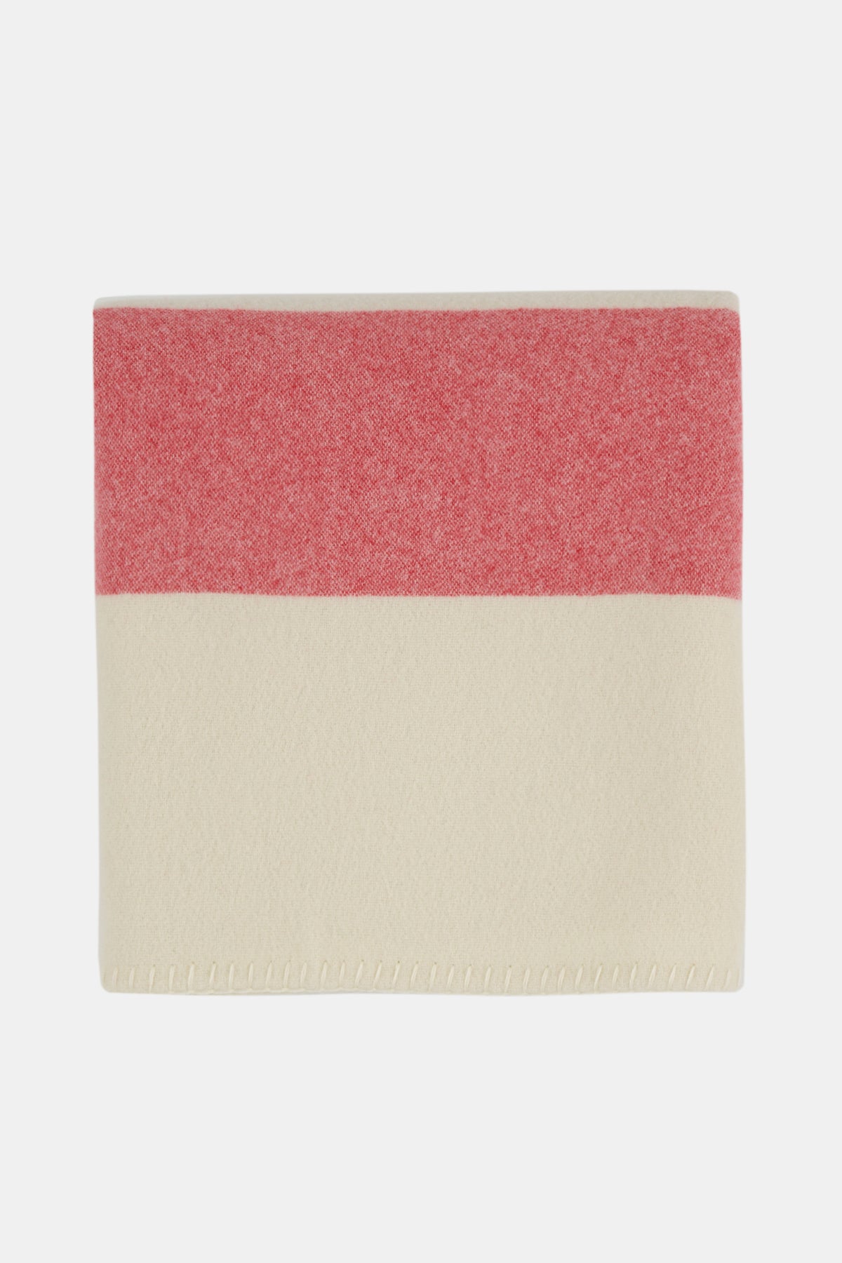 Folded pure striped blanket in Ecru red navy