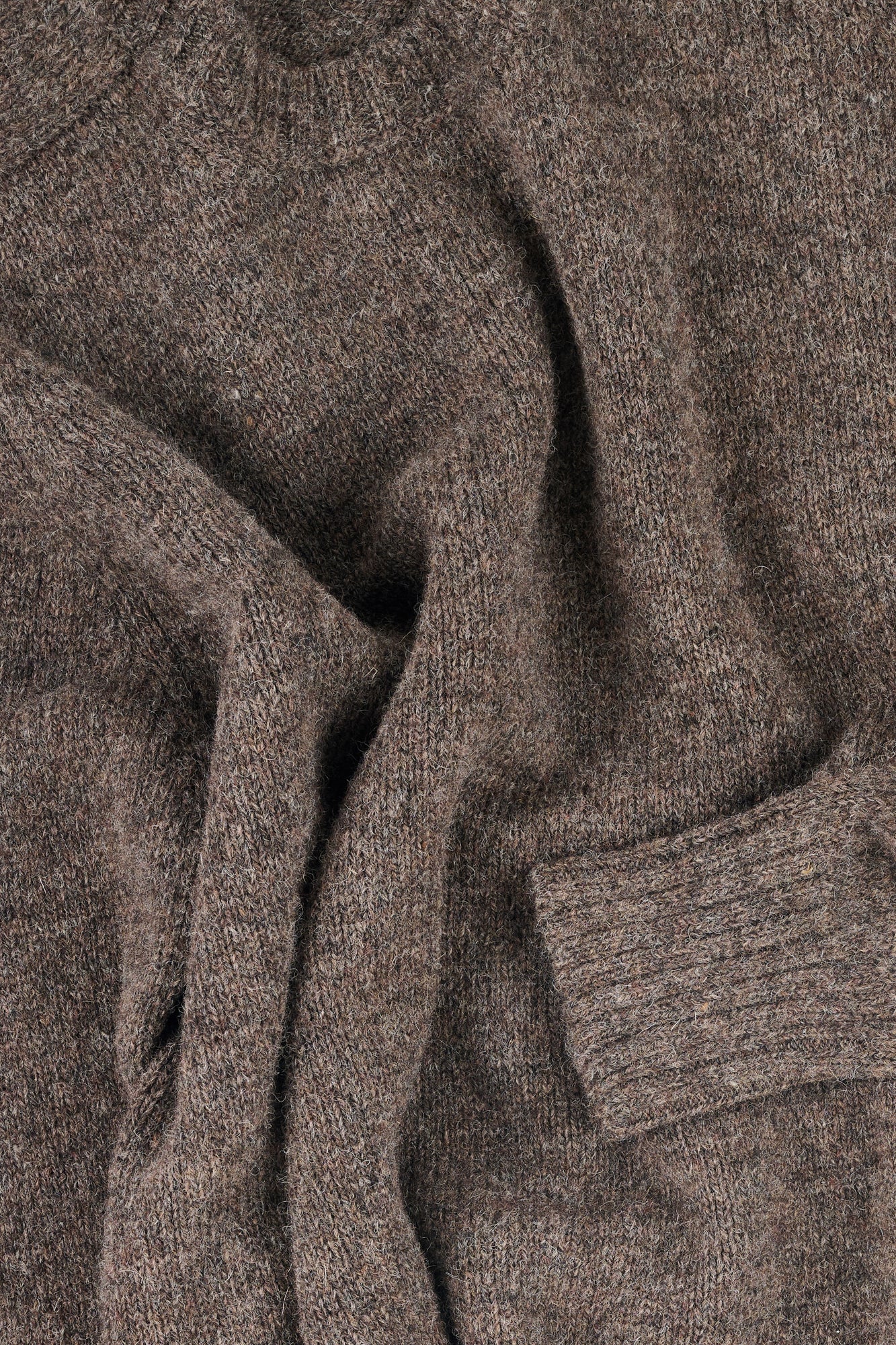 Close up of texture and colour of shetland jumper. 
