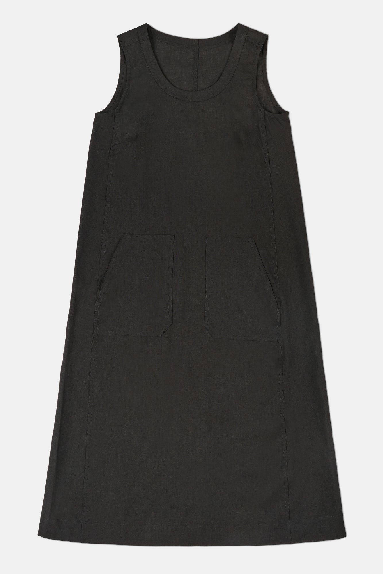 Shirley Linen Sleeveless Dress - Black