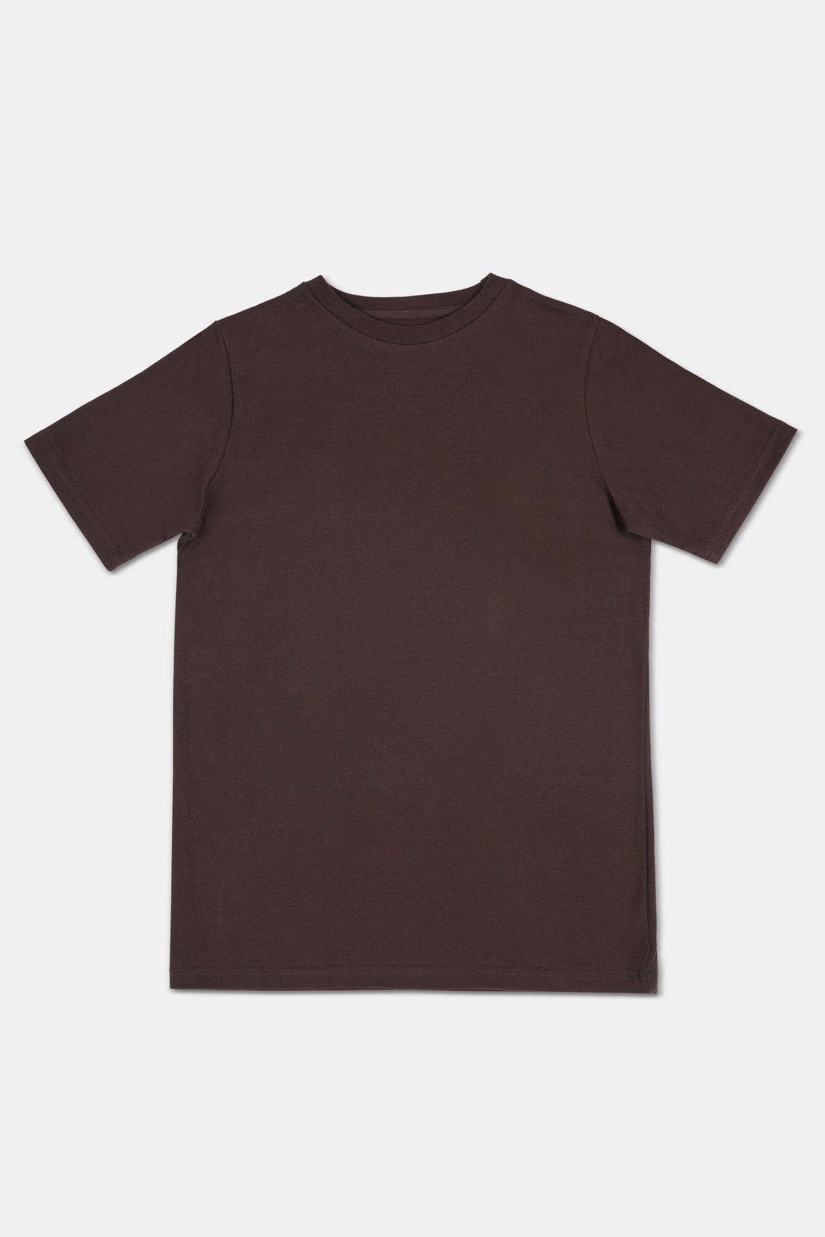 Chocolate brown t-shirt on a white background