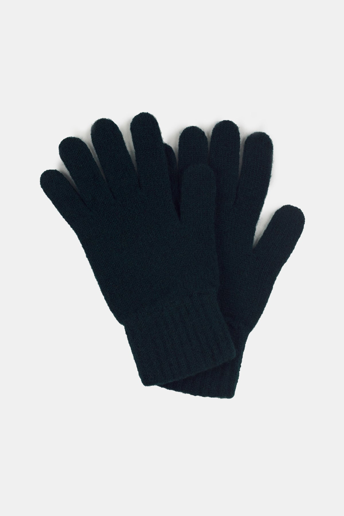 unisex lambswool gloves bottle green flatlay