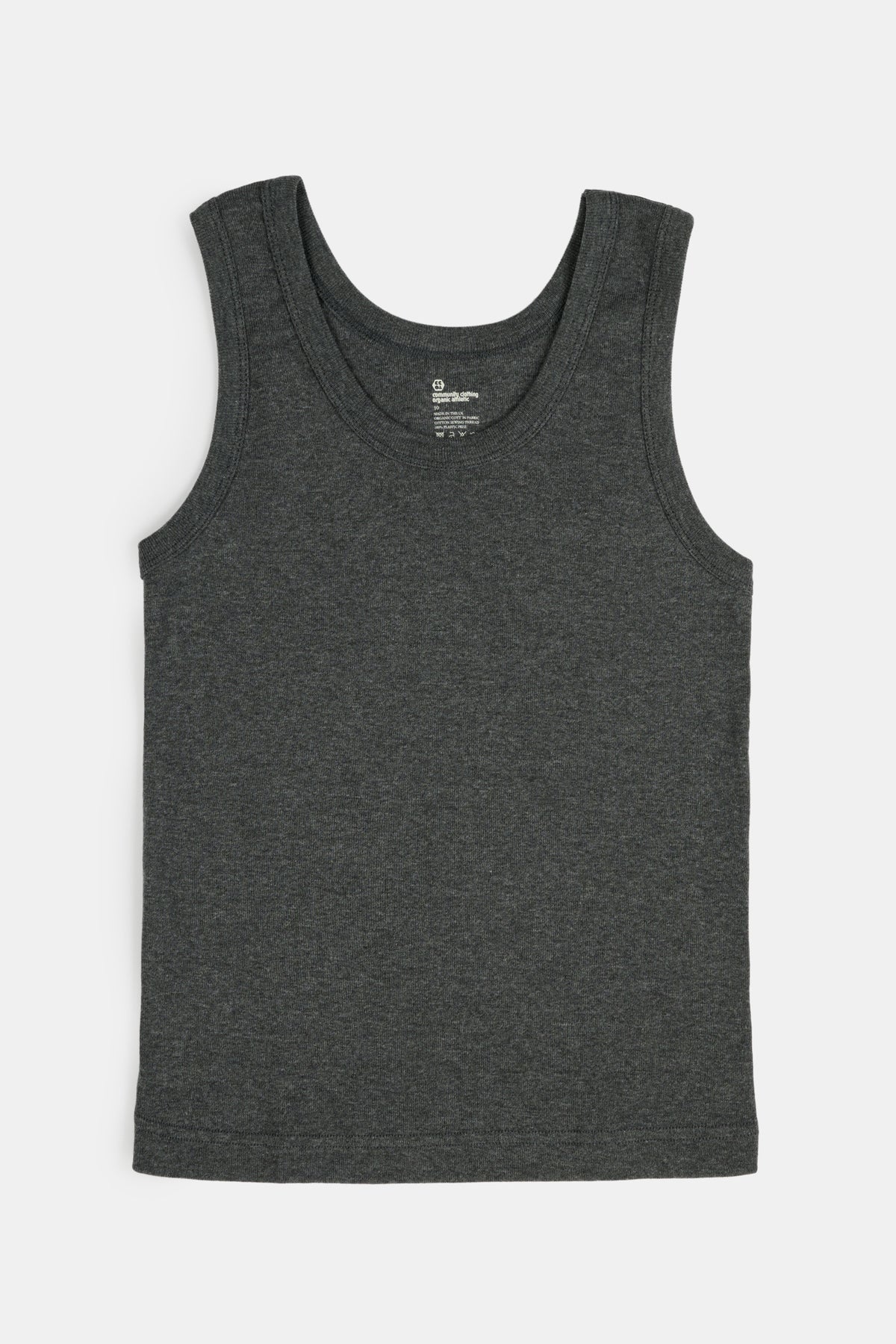 Womens Plastic Free Ribbed Vest - Charcoal