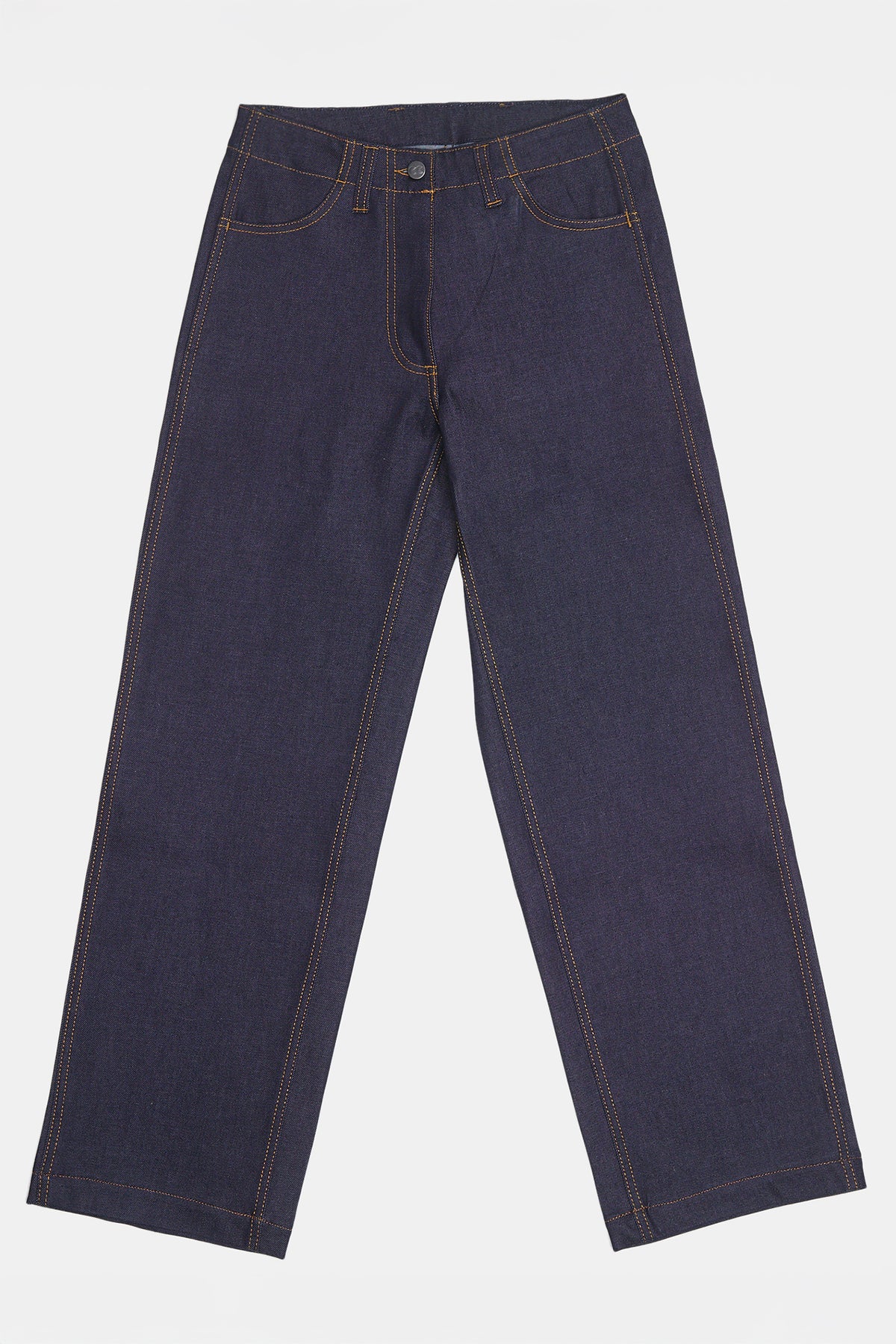 Women's Work Wide Straight Leg Denim Jeans - Indigo