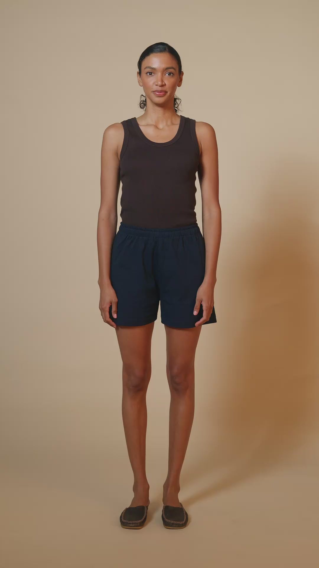 Womens Jersey Shorts Plastic Free  - Navy
