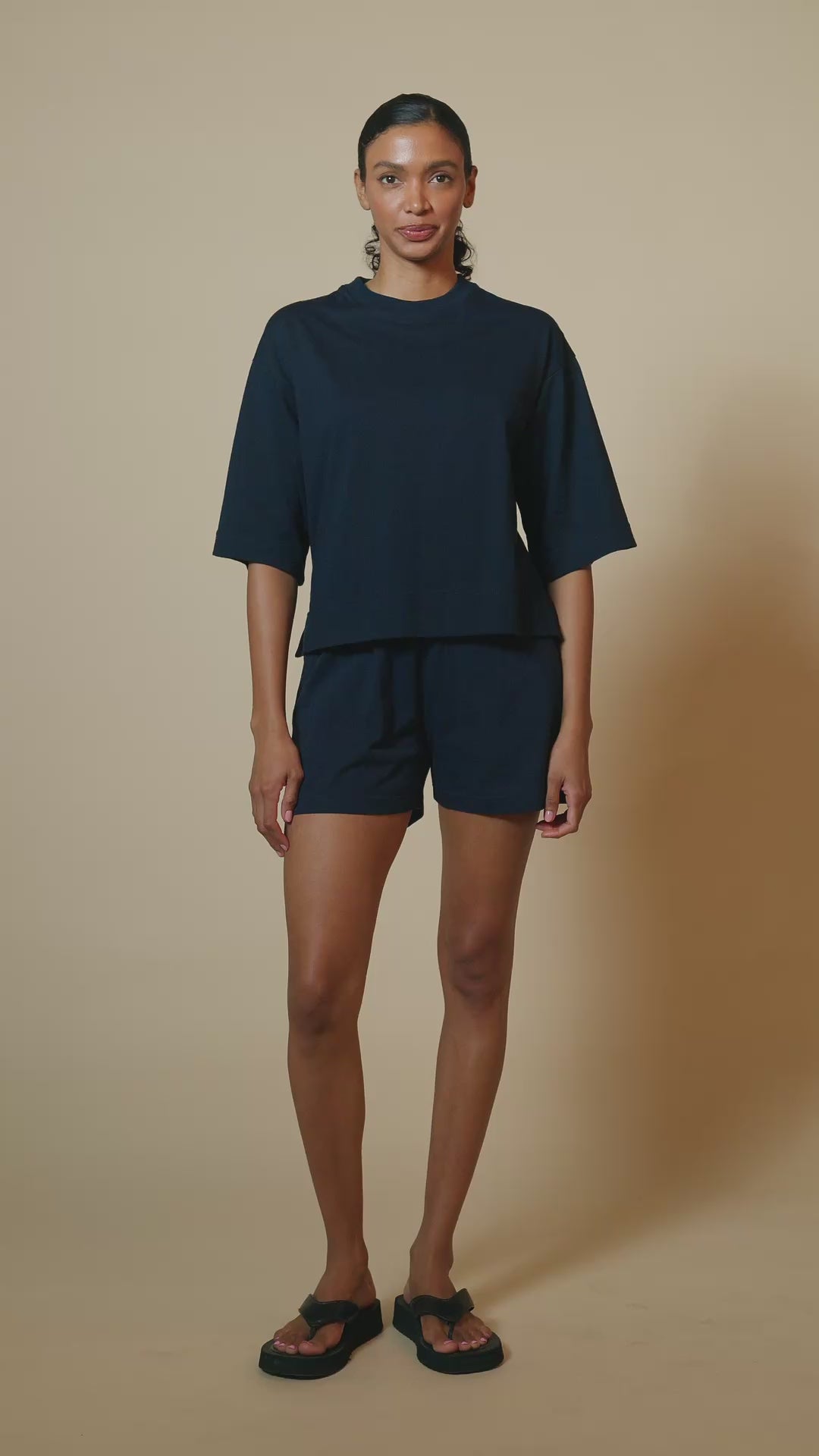 Plastic Free Boxy T-Shirt - Navy