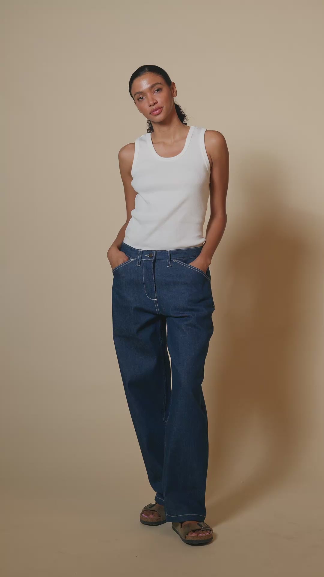Women's Chore Wide Tapered Jean - Blue
